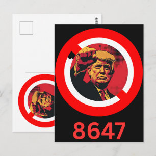 8647 Anti Trump 86 47 Retro Impeach 47 Anti-trump Postkarte