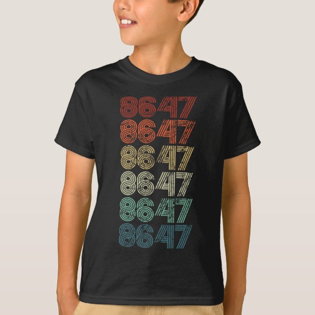 8647 Anti Trump 86 47 Retro Impeach 47 Anti-Trump T-Shirt (Vorderseite)