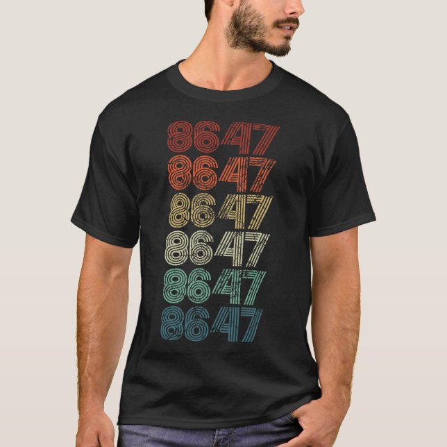 8647 Anti Trump 86 47 Retro Impeach 47 Anti-Trump T-Shirt (Vorderseite)