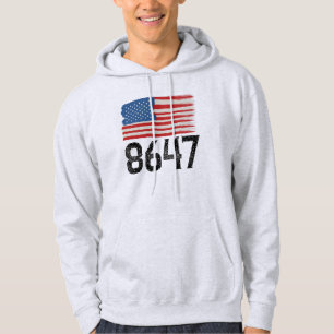 8647 Anti-Trump-amerikanische Flagge Politische Au Hoodie