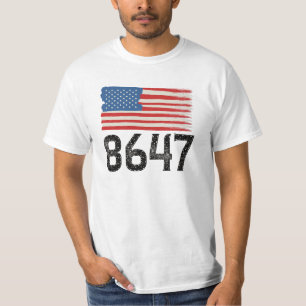 8647 Anti-Trump-amerikanische Flagge Politische Au T-Shirt