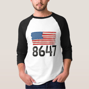 8647 Anti-Trump-amerikanische Flagge Politische Au T-Shirt