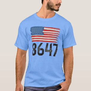 8647 Anti-Trump-amerikanische Flagge Politische Au T-Shirt