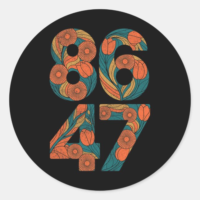 8647 Anti Trump floral Demokrat Präsident Liberal Runder Aufkleber (Vorderseite)