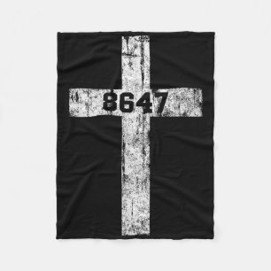 8647 Anti Trump Kreuz Christlich Jesus 86 47 Retro Fleecedecke