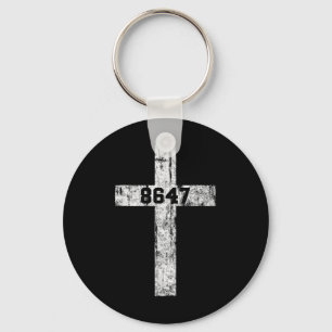 8647 Anti Trump Kreuz Christlich Jesus 86 47 Retro Schlüsselanhänger