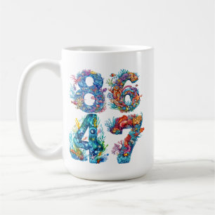8647 ANTI TRUMP OCEAN THEMED NUMBERS KAFFEETASSE