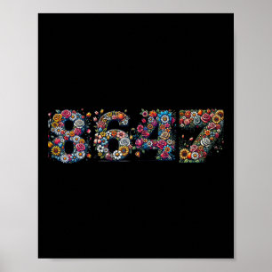8647 Anti Trump Retro Blumenmuster Poster