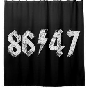 8647 Anti Trump Retro Vintag 80er Rock Style Duschvorhang