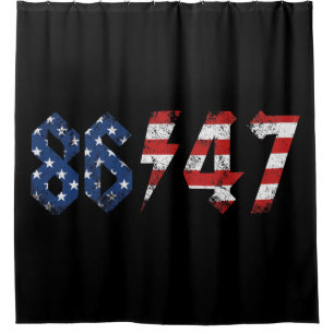 8647 Anti Trump Retro Vintag 80er Rock Style Duschvorhang