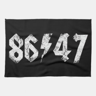 8647 Anti Trump Retro Vintag 80er Rock Style Geschirrtuch