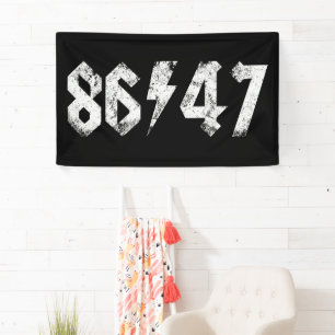 8647 Anti Trump Retro Vintage 80er Rock Stil Banner