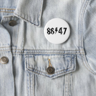 8647 Anti Trump Retro Vintage 80er Rock Stil Button