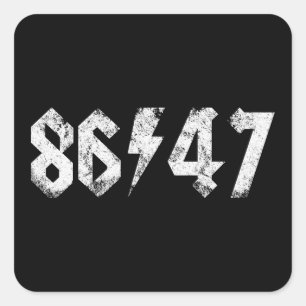 8647 Anti Trump Retro Vintage 80er Rock Stil Quadratischer Aufkleber