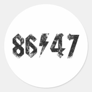 8647 Anti Trump Retro Vintage 80er Rock Stil Runder Aufkleber
