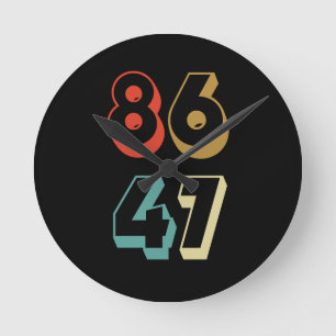 8647 Anti-Trump Runde Wanduhr