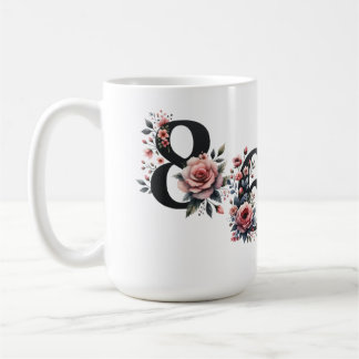 8647 ANTITRUMP SCHWARZE LETTERING & PINK BLUME KAFFEETASSE