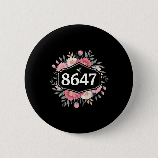 8647 Floral Boho Anti Trump imprägnieren Trump Imp Button (Vorderseite)
