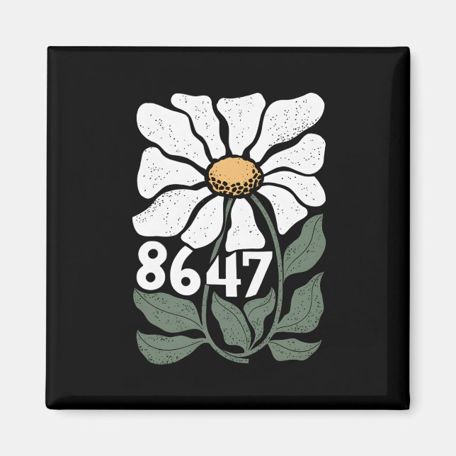 8647 Resist Subtle Daisy Floral Foxtrot Delta Tang Magnet (Vorne)