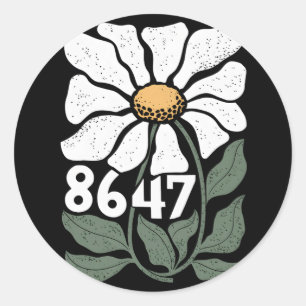 8647 Resist Subtle Daisy Floral Foxtrot Delta Tang Runder Aufkleber