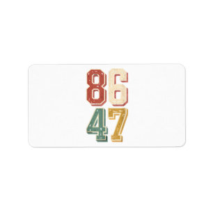 8647 Retro 86 47 Adressaufkleber
