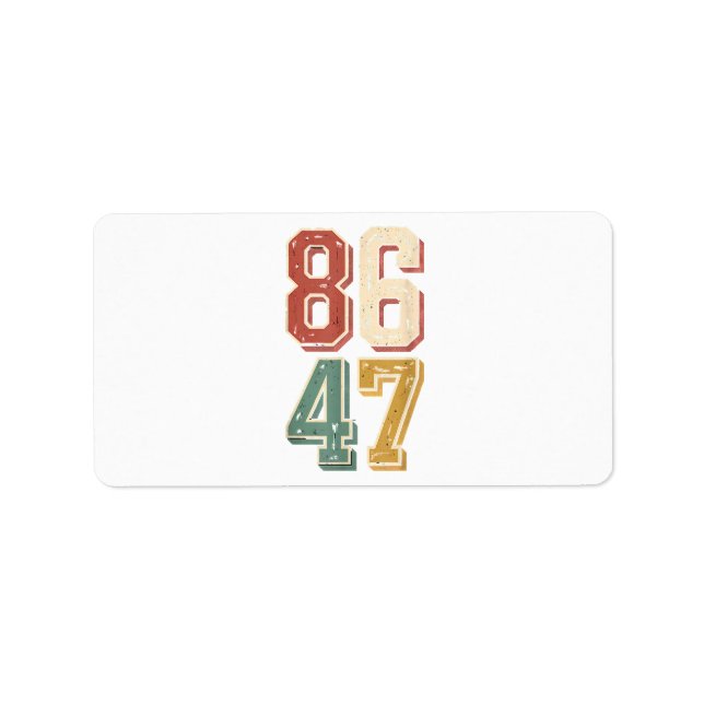 8647 Retro 86 47 Adressaufkleber (Vorne)