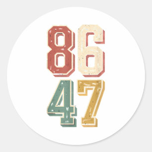 8647 Retro 86 47 Runder Aufkleber