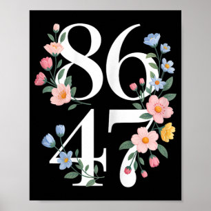 8647 Subtile Anti-Trump-Blume Floral Boho Vintage Poster