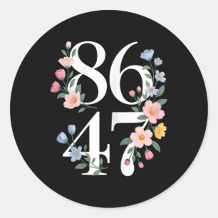 8647 Subtile Anti-Trump-Blume Floral Boho Vintage Runder Aufkleber