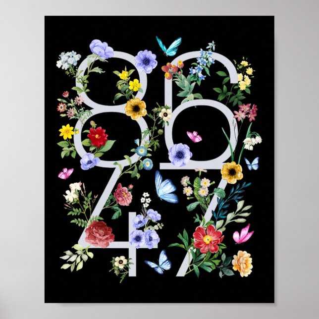 8647 Subtile Anti-Trump-Blumen-Boho  Poster (Vorne)