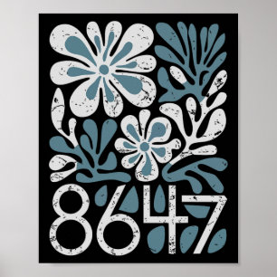 8647 Subtiler Trump 86 47 Floral Boho-Stil Poster