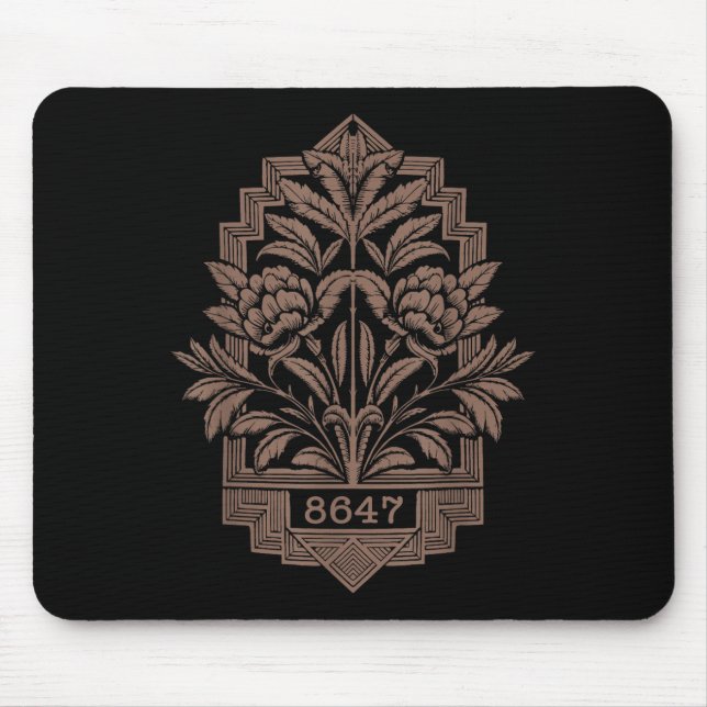 8647 Subtle Anti Trump 86 47 Floral Boho Style _2 Mousepad (Vorne)