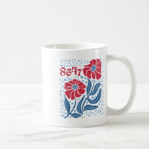 8647 Subtle Anti Trump 86 47 Floral Boho Style Kaffeetasse