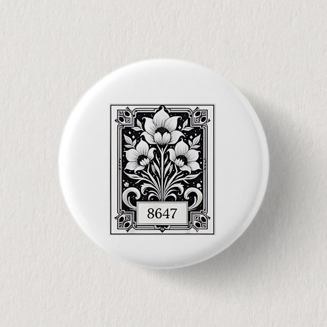 8647 Subtle Anti Trump Anti MAGA 86 47 Floral Boho Button (Vorderseite)