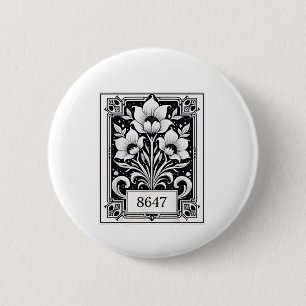 8647 Subtle Anti Trump Anti MAGA 86 47 Floral Boho Button
