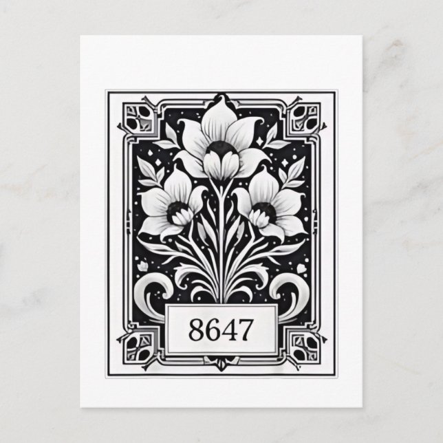 8647 Subtle Anti Trump Anti MAGA 86 47 Floral Boho Einladungspostkarte (Vorderseite)