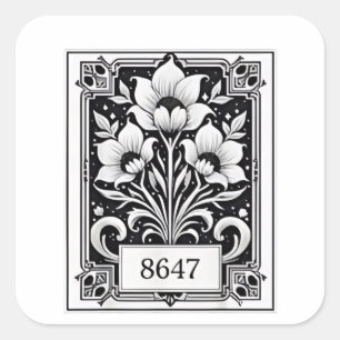 8647 Subtle Anti Trump Anti MAGA 86 47 Floral Boho Quadratischer Aufkleber