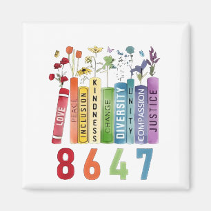 8647 Subtle Anti Trump Anti MAGA 86 47 Floral LGBT Magnet