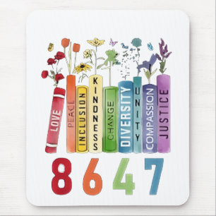 8647 Subtle Anti Trump Anti MAGA 86 47 Floral LGBT Mousepad