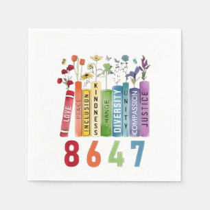 8647 Subtle Anti Trump Anti MAGA 86 47 Floral LGBT Serviette
