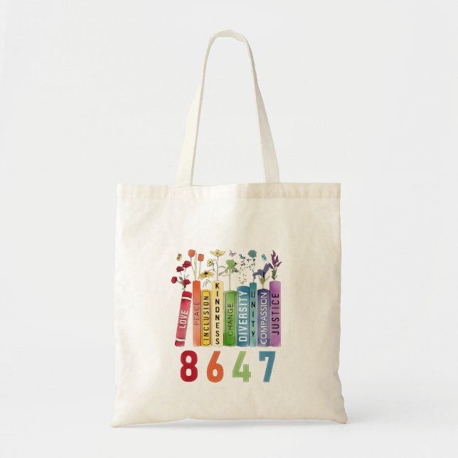 8647 Subtle Anti Trump Anti MAGA 86 47 Floral LGBT Tragetasche (Vorne)