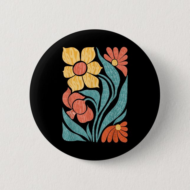 8647 Subtle Anti Trump Floral Boho Button (Vorderseite)