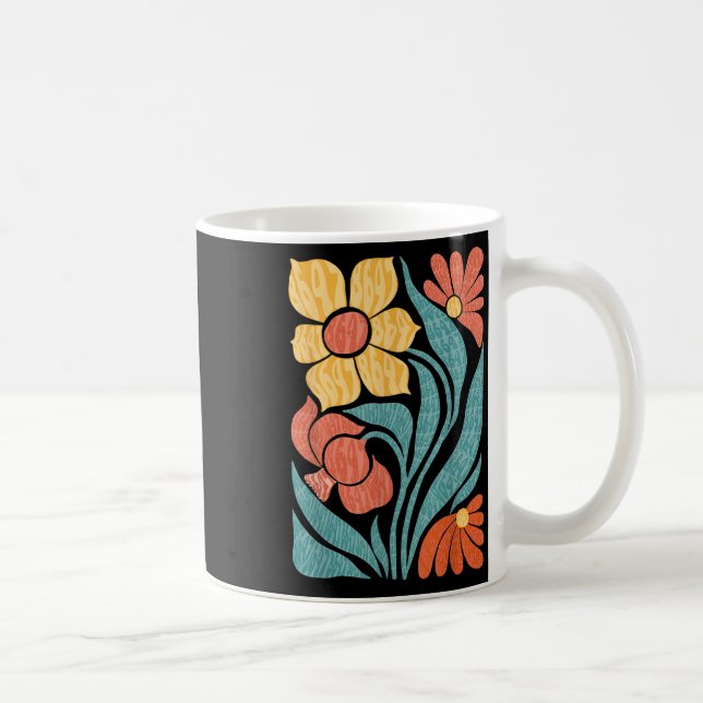 8647 Subtle Anti Trump Floral Boho Kaffeetasse (Rechts)