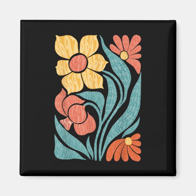 8647 Subtle Anti Trump Floral Boho Magnet (Vorne)