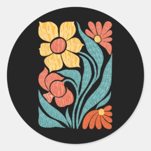 8647 Subtle Anti Trump Floral Boho Runder Aufkleber
