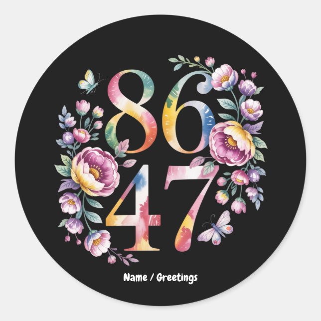 8647 Subtle Floral Boho Stil Ein Friedlicher Prote Runder Aufkleber (Vorderseite)