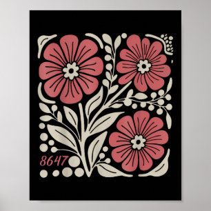8647 Subtle Trump 86 47 Floral Boho Style Poster