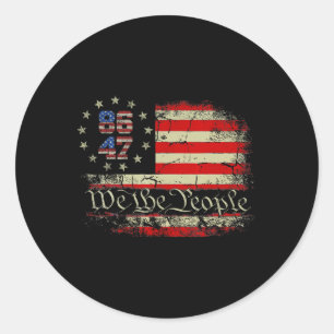8647 Trump 86 47 US-Flagge Wir sind das Volk Impea Runder Aufkleber