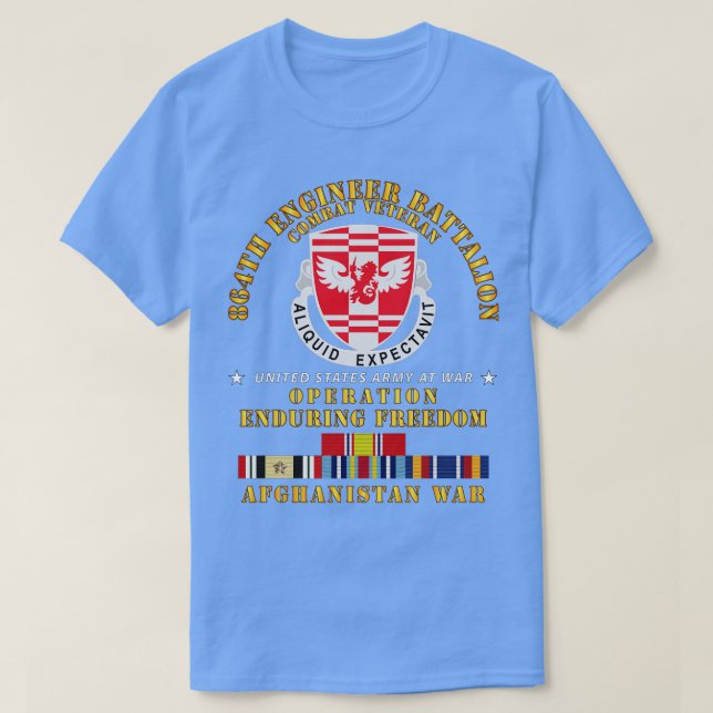 864. Eng Bn Enduring Freedom Veteran w AFGHAN SVC T-Shirt (Design vorne)