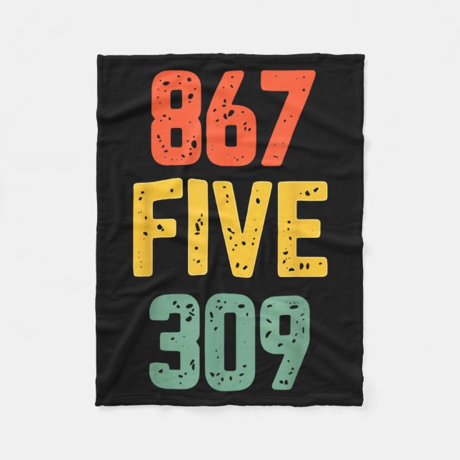 867 Five 309 Retro Music Number Funny 80s Throwbac Fleecedecke (Vorderseite)